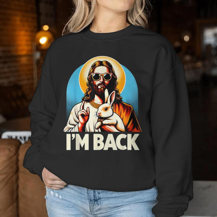 Bunny Christian Jesus Guess Who's Back Happy Easter Day Women Sweatshirt Funny Gifts