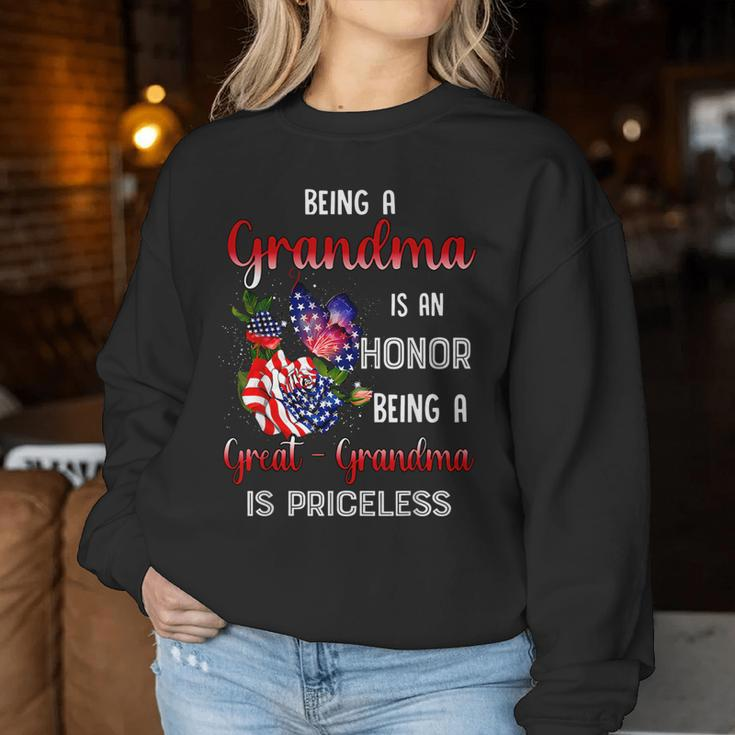 Butterfly Being A Grandma Is An Honor Being A Great Grandma Women Sweatshirt Unique Gifts