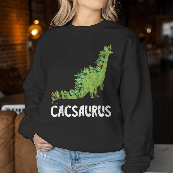 Cactus Dinosaurs Cacti Brachiosaurus Saguaro Herbivore Dino Women Sweatshirt Unique Gifts