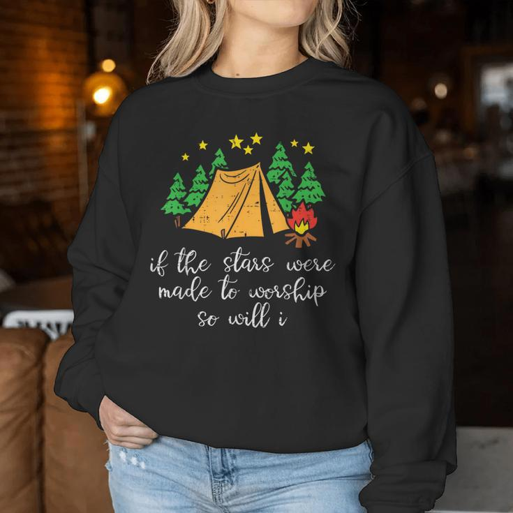 Camping Stars Made To Worship Christian Camper Kid Women Sweatshirt Unique Gifts