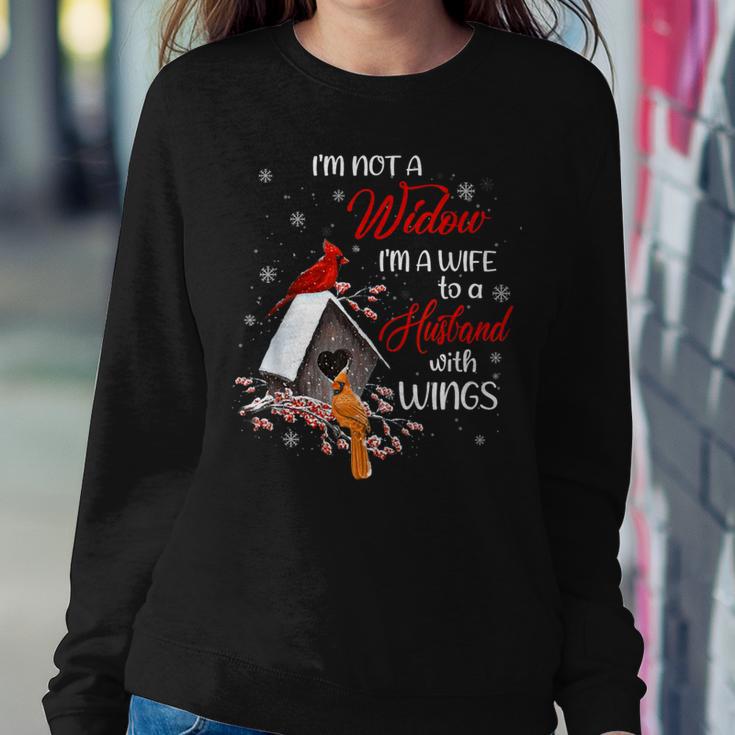 Cardinal' I'm Not A Widow I'm A Wife To A Husband With Wings Women Sweatshirt Unique Gifts