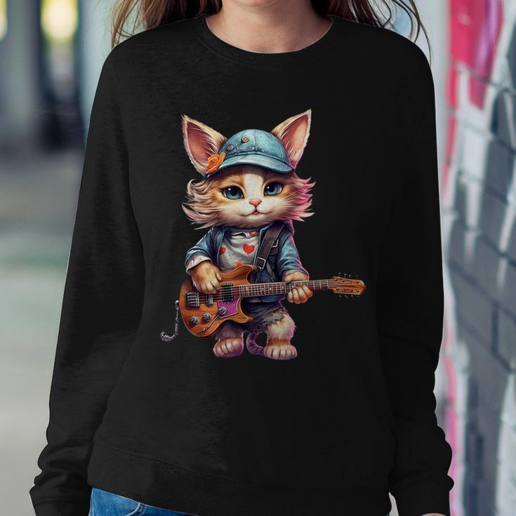 Cat Kitten Guitar Player Guitarist Mom Girl N Women Sweatshirt Unique Gifts