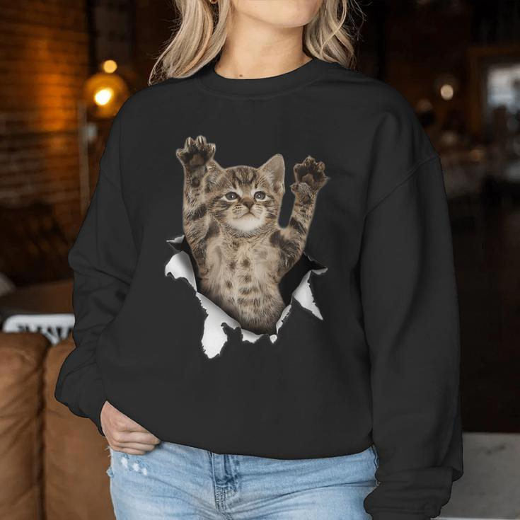 Cat Lady Cute Cats Cat Torn Cloth Kitten Women Sweatshirt Personalized Gifts