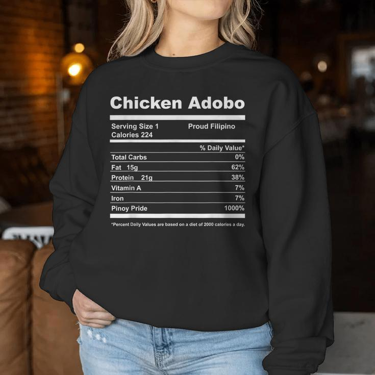 Chicken Adobo Nutrition Facts Filipino Pride Women Sweatshirt Unique Gifts