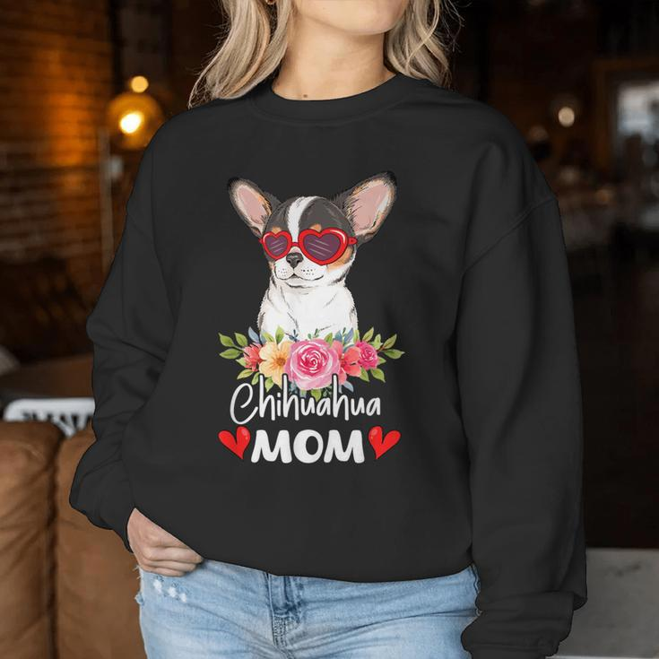 Chihuahua Mom Mama Sunglasses Flower Dog Lover Owner Womens Women Sweatshirt Funny Gifts