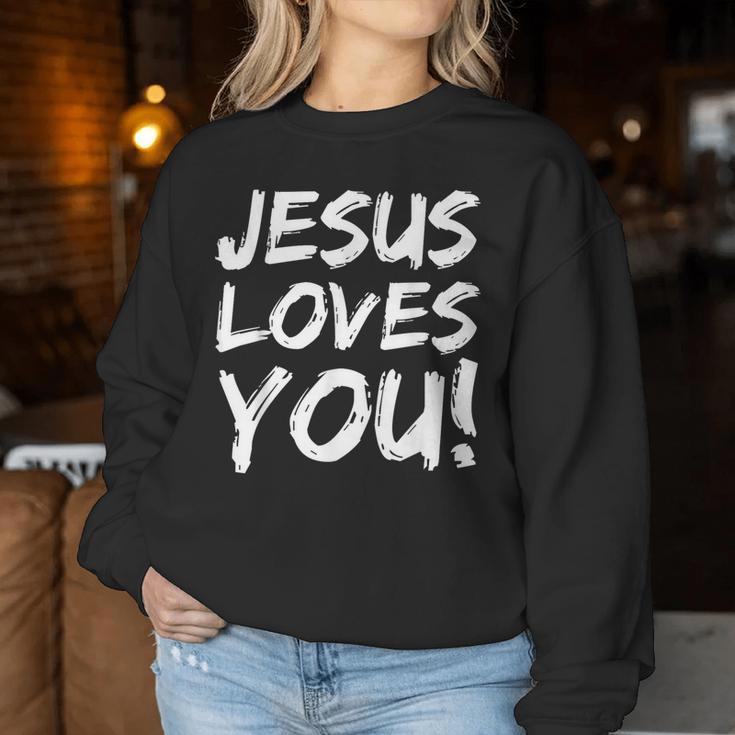 Christian Evangelism For Jesus Loves You Sweatshirt Frauen Lustige Geschenke