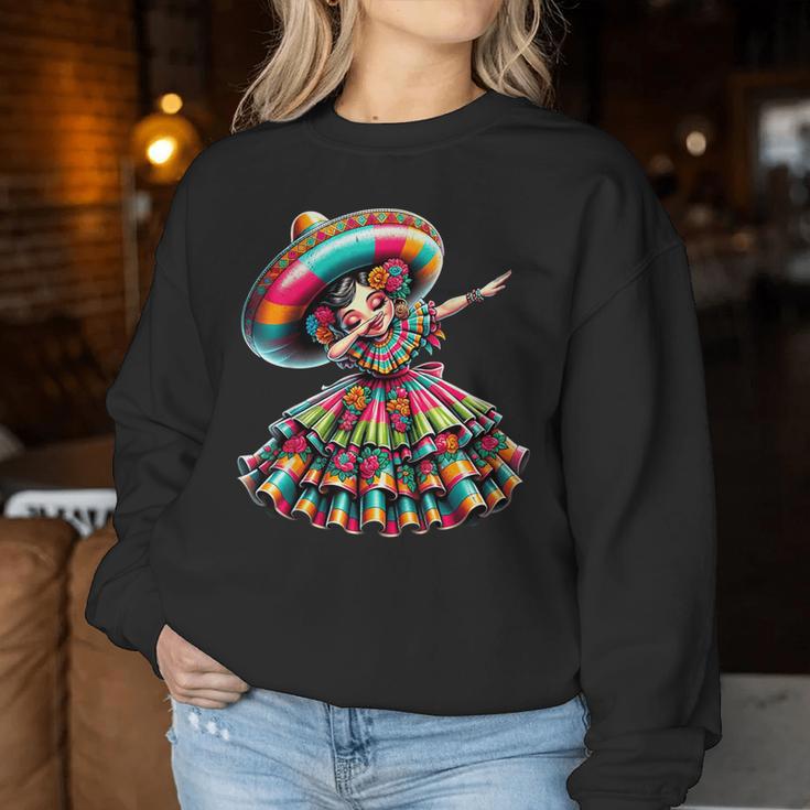 Cinco De Mayo Mexican Dabbing Woman Cinco De Mayo Women Sweatshirt Unique Gifts