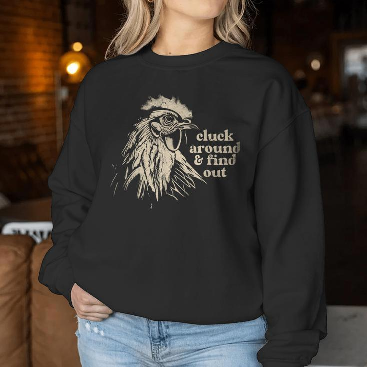 Cluck Around And Find Out Chicken Parody Kawai Animal Women Sweatshirt Unique Gifts