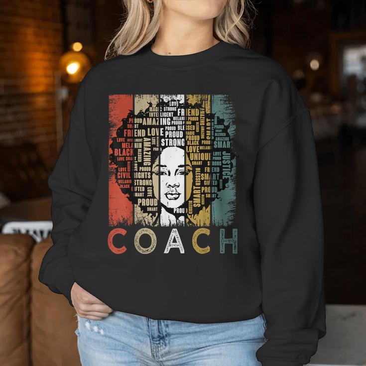 Coach Afro African American Black History Month Women Sweatshirt Funny Gifts