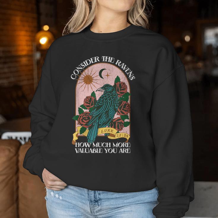 Consider The Ravens Bird Luke 12 24 Bible Verse Christian Women Sweatshirt Unique Gifts