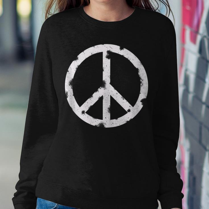 Cool Distressed Hippie Peace Sign Vintage Hippy Men Women Sweatshirt Unique Gifts
