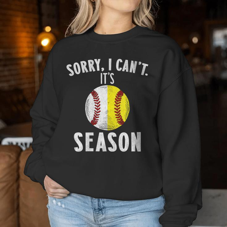 Cool Softball Mom Baseball Sorry I Can't Its Baseball Season Women Sweatshirt Unique Gifts
