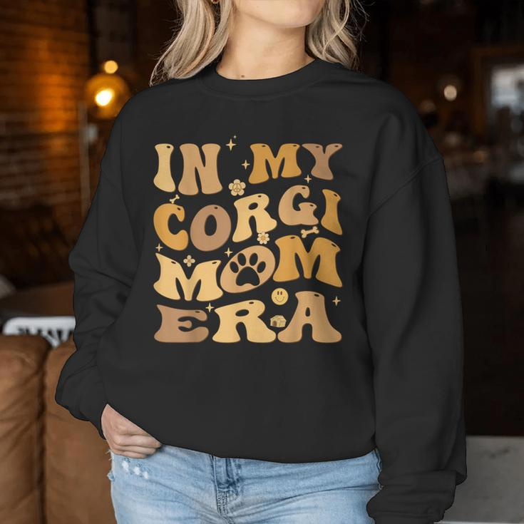 In My Corgi Mom Era Groovy Pembroke Welsh Corgi Dog Owner Women Sweatshirt Unique Gifts