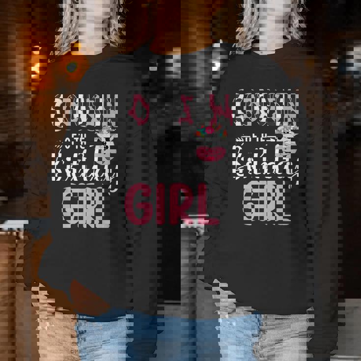 Cousin Of The Birthday Girl Farm Cow 1 St Birthday Girl Women Sweatshirt Funny Gifts