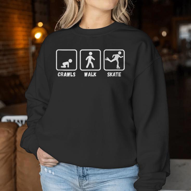 Crawl Walk Skate Ice Skating For Figure Skating Women Women Sweatshirt Unique Gifts