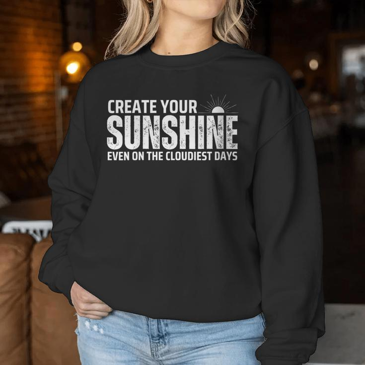 Create Your Own Sunshine Motivational Quote Retro Vintage Women Sweatshirt Unique Gifts