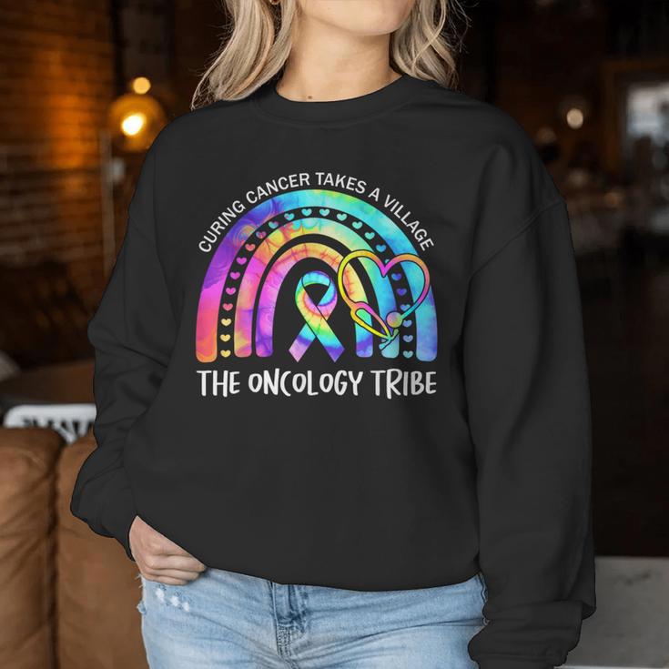 Curing Cancer Takes A Village The Oncology Tribe Nurse Team Women Sweatshirt Unique Gifts