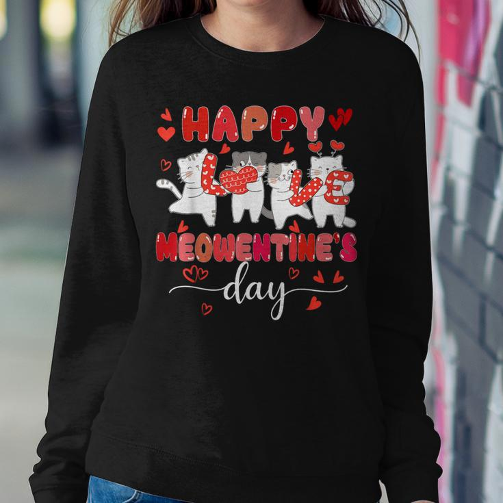 Cute Cat Happy Meowentines Valentines Days Girls Women Sweatshirt Funny Gifts