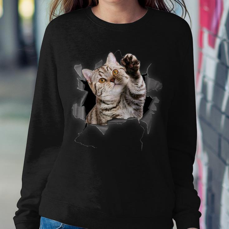 Cute Cat Torn Cloth For Cat Lover Cat Mom Cat Dad Women Sweatshirt Personalized Gifts