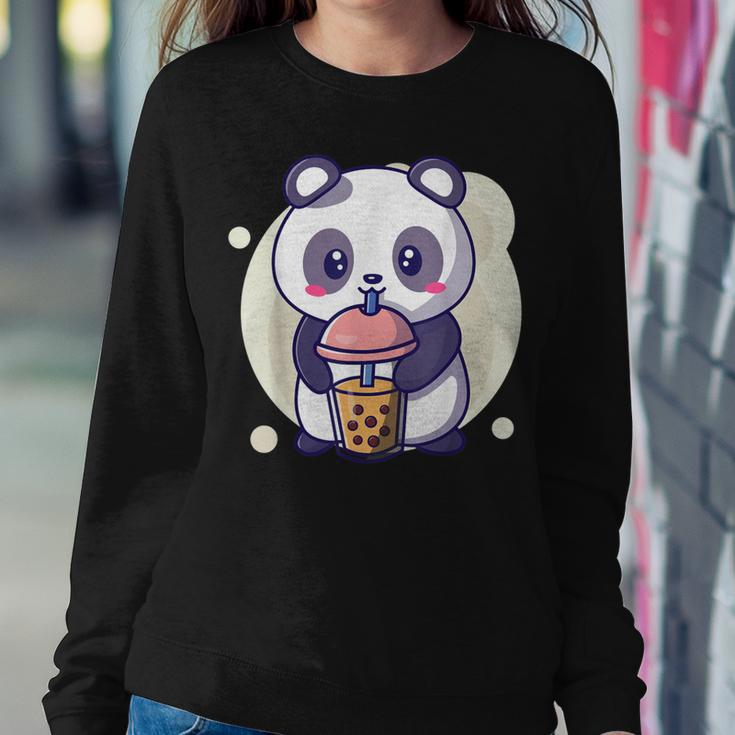 Cute Kawaii Panda Drinks Boba Bubble Tea Kawaii Aesthetic Women Sweatshirt Unique Gifts