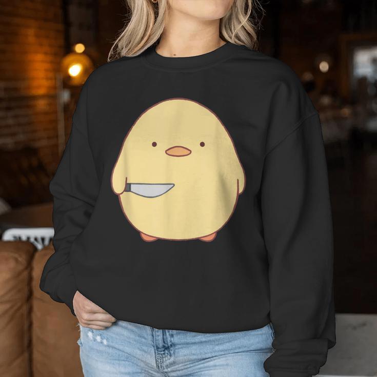 Cute Kawaii Stabby Duck With Knife Women Sweatshirt Unique Gifts