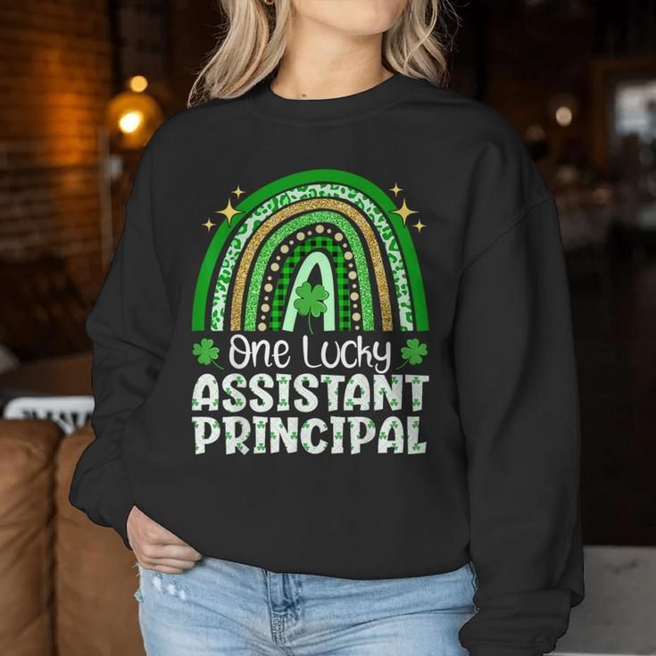Cute One Lucky Assistant Principal Rainbow St Patrick’S Day Women Sweatshirt Funny Gifts