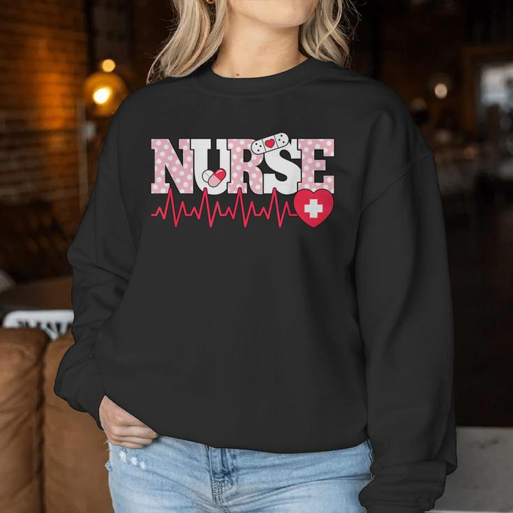 Cute Pink Nurse Heartbeat Nursing Women Sweatshirt Personalized Gifts