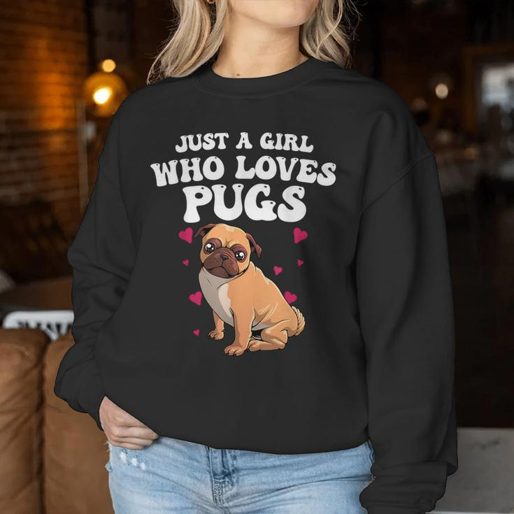 Cute Pug For Girls Dog Owner Puppy Pug Lover Women Sweatshirt Funny Gifts