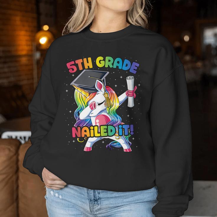 Dabbing 5Th Grade Unicorn Graduation Class Of 2021 Nailed It Women Sweatshirt Unique Gifts