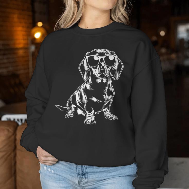 Dackel Wiener Hund Sonnenbrille Lustig Hund Mama Papa Sweatshirt Frauen Lustige Geschenke