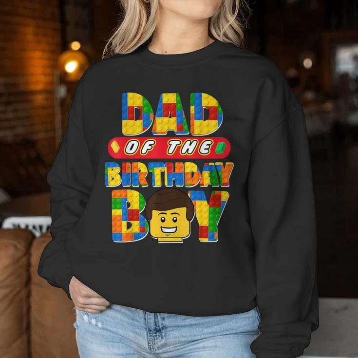 Dad And Mom Birthday Boy Building Brick Family Matching Women Sweatshirt Unique Gifts