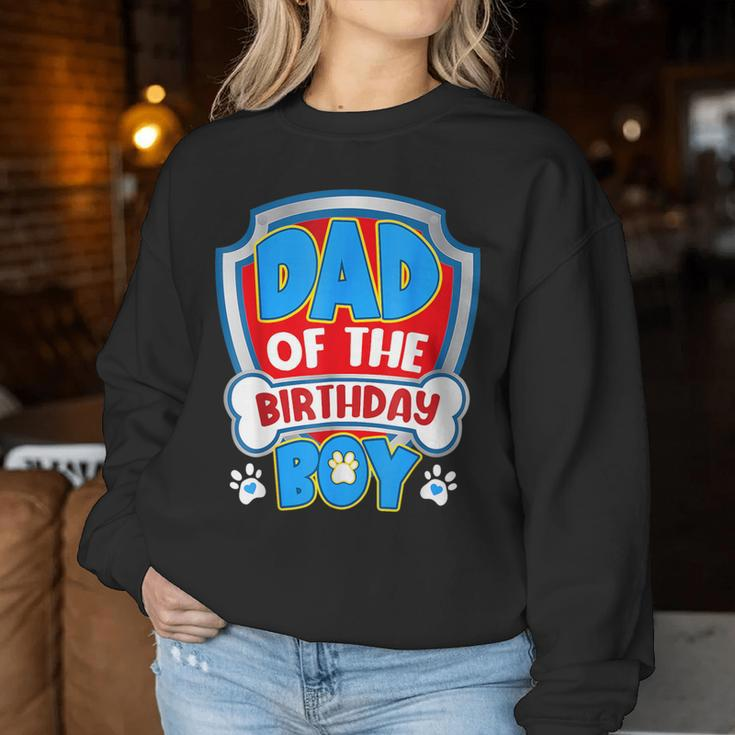 Dad And Mom Of The Birthday Boy Dog Paw Family Matching Women Sweatshirt Unique Gifts