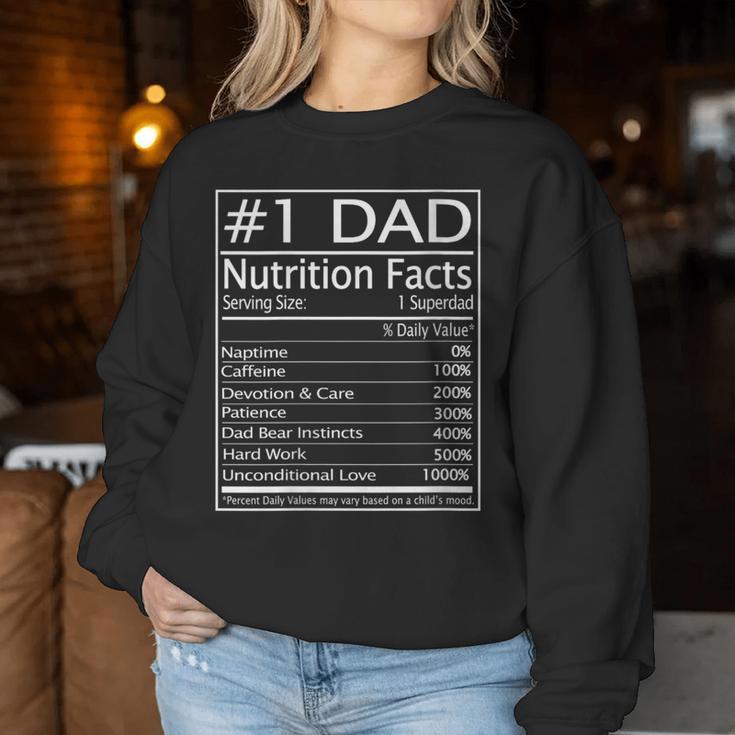 Dad Nutrition Facts Happy Father's Day Matching Proud Dad Women Sweatshirt Unique Gifts