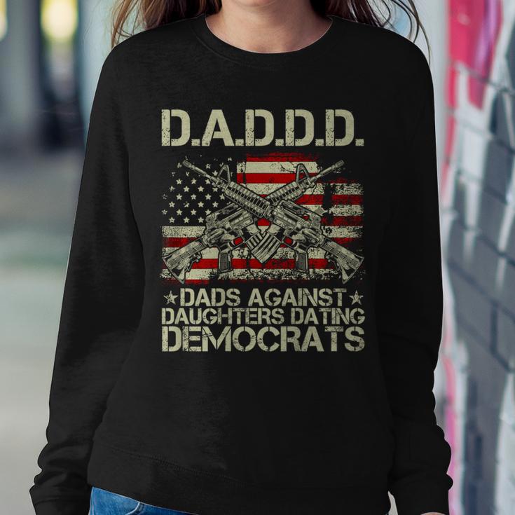 Daddd Gun Dads Against Daughters Dating Democrats On Back Women Sweatshirt Unique Gifts