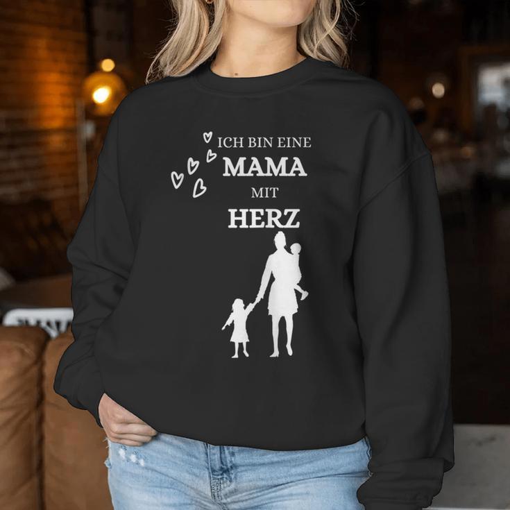 Damen Frau Ich Bin Eine Mama Mit Herz Mutter Muttertag Sweatshirt Frauen Lustige Geschenke