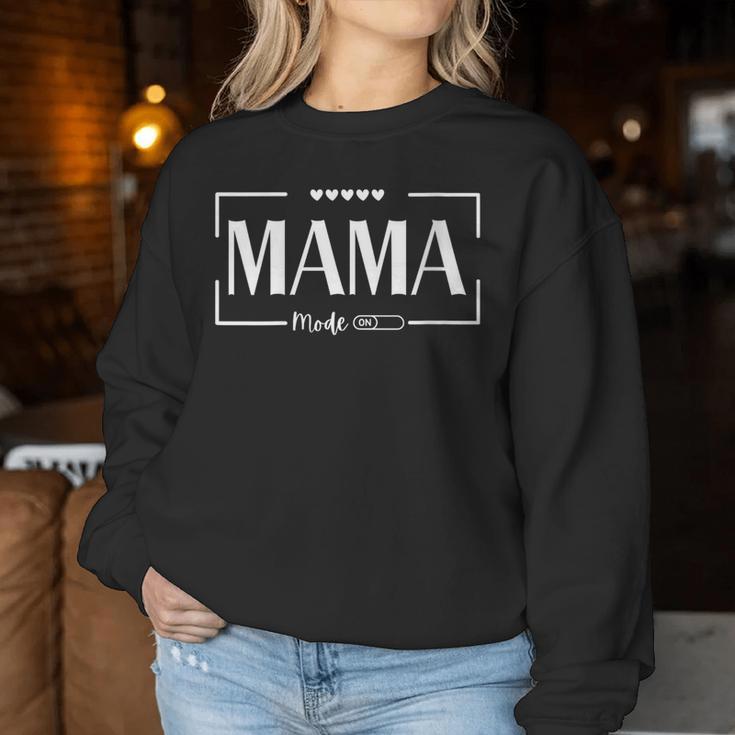 Damen Mama-Modus Auf Lustigenintage-Muttertags-S Mit-Ausschnitt Sweatshirt Frauen Lustige Geschenke