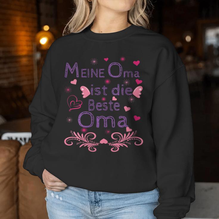 Damen Meine Mama Ist Die Beste Mutti Muttertag Oma Geschenk Spruch Mit-Ausschnitt Sweatshirt Frauen Lustige Geschenke