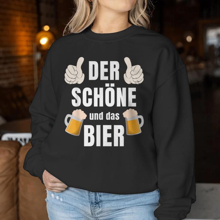 Der Schöne Und Das Bier The Beauty And The Beer For Beer Lovers Slogan Sweatshirt Frauen Lustige Geschenke