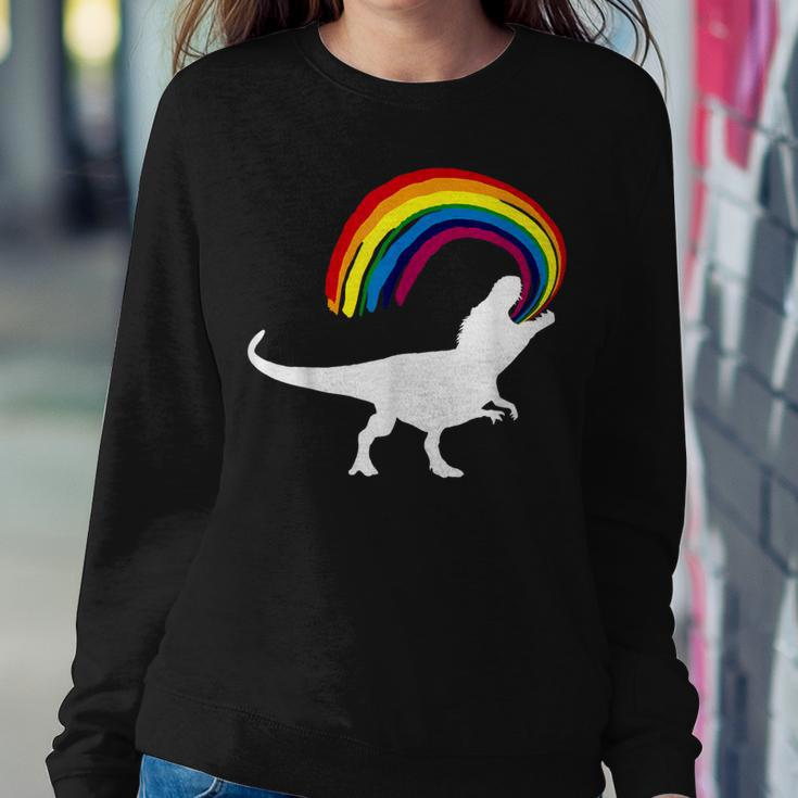 Dinosaur Rainbow T-Rex Dino Women Sweatshirt Unique Gifts