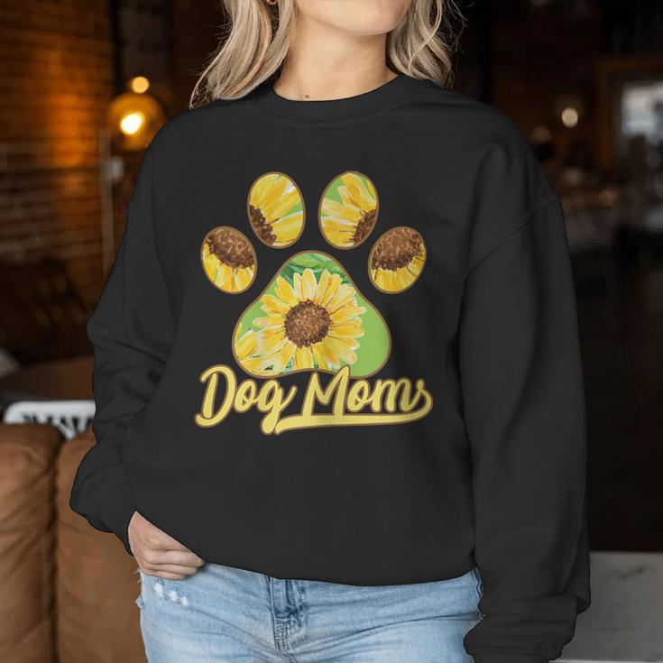 Dog Mom Paw Sunflower Pattern Women Sweatshirt Unique Gifts