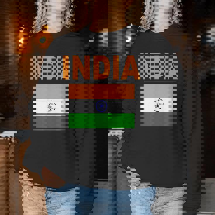 Drapeau Inde India Flag Drapeau Indien Homme Women Sweatshirt Cadeaux drôles