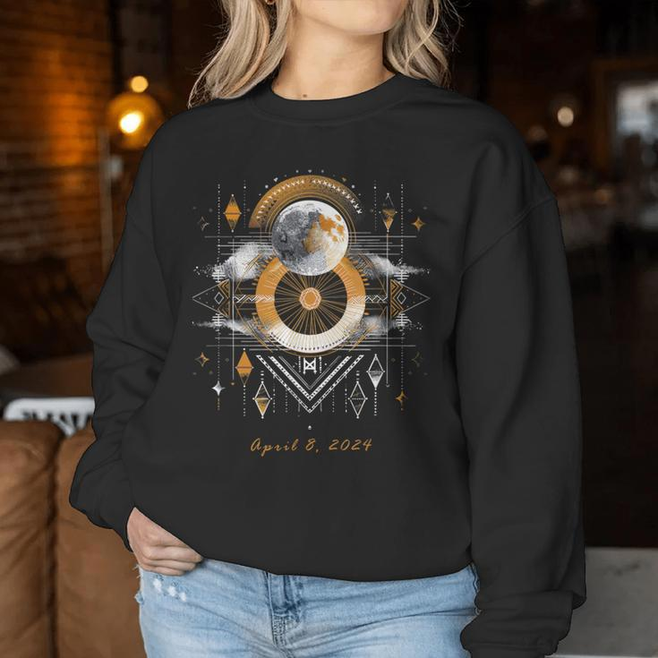 Eclipse April 8 2024 Abstract Tribal For Men Women Sweatshirt Unique Gifts