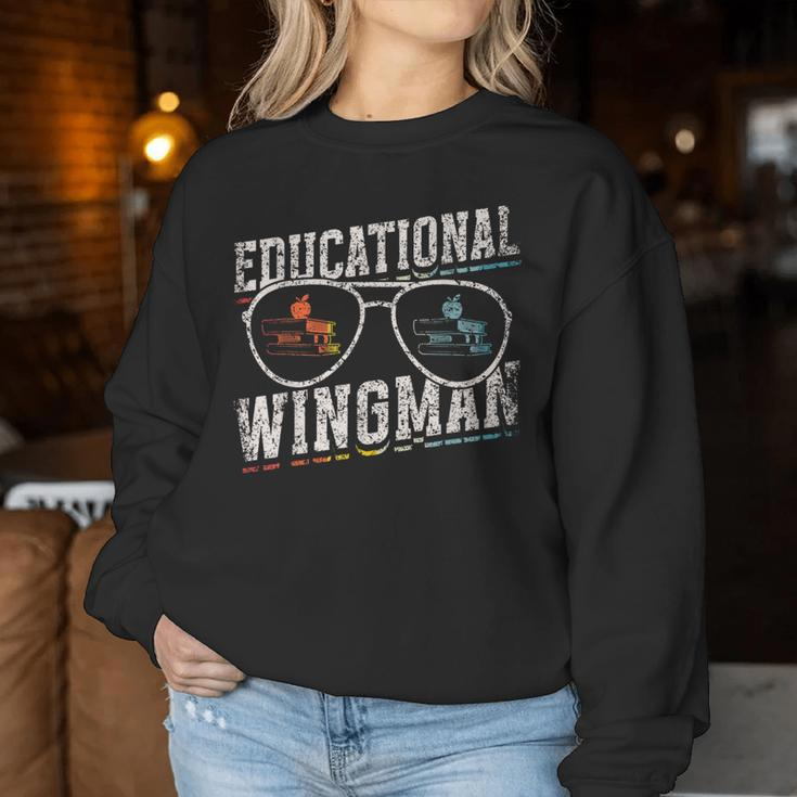 Educational Wingman Assisting Teacher Teaching Assistant Women Sweatshirt Funny Gifts