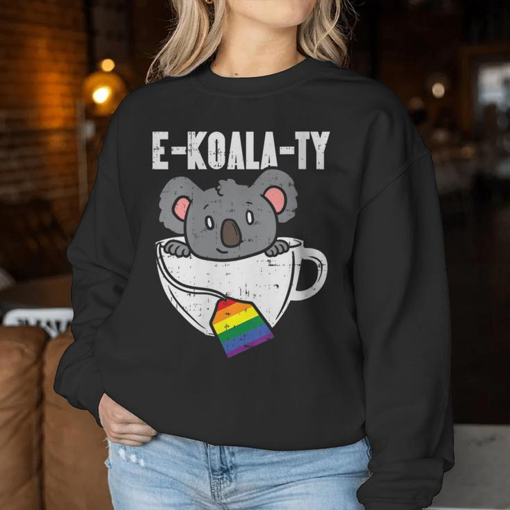 Ekoalaty Rainbow Tea Gay Pride Equality Lgbt Animal Women Sweatshirt Unique Gifts