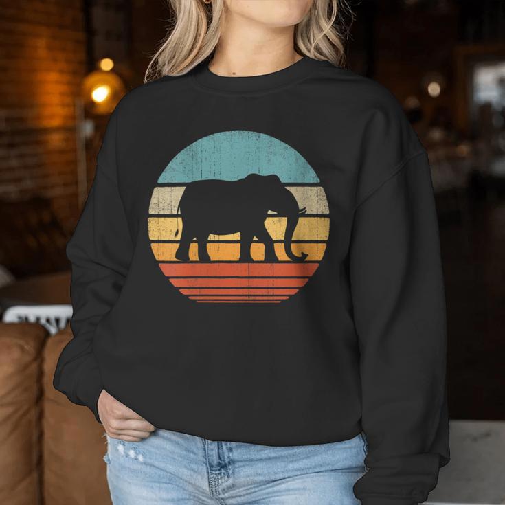 Elephant Retro Vintage 60S 70S Sunset Mammal Zoo Animal Men Women Sweatshirt Unique Gifts