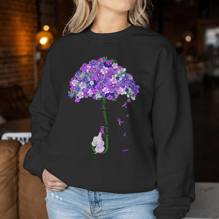 Elephant I Will Remember For You Sunflower Alzheimer Women Sweatshirt Unique Gifts