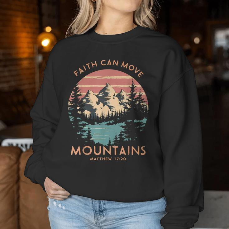 Faith Can Move The Mountains Religious Christian Women Women Sweatshirt Funny Gifts
