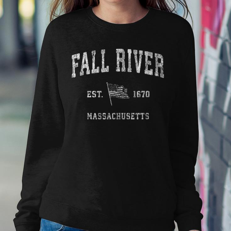 Fall River Massachusetts Ma Vintage Us Flag Women Sweatshirt Unique Gifts
