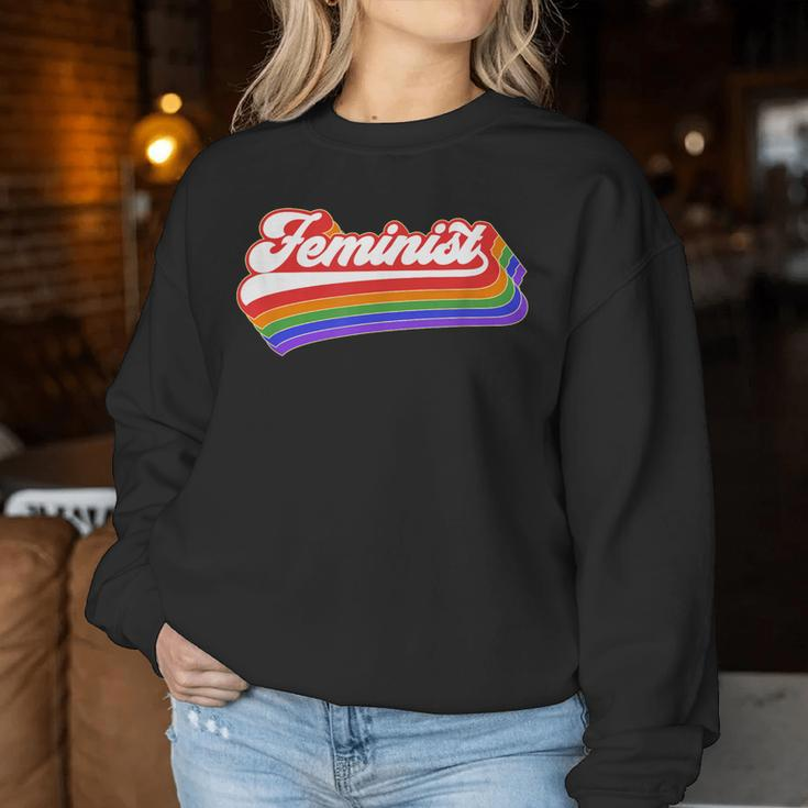 FeministRetro Vintage Rainbow 70'S Feminism Women Sweatshirt Unique Gifts