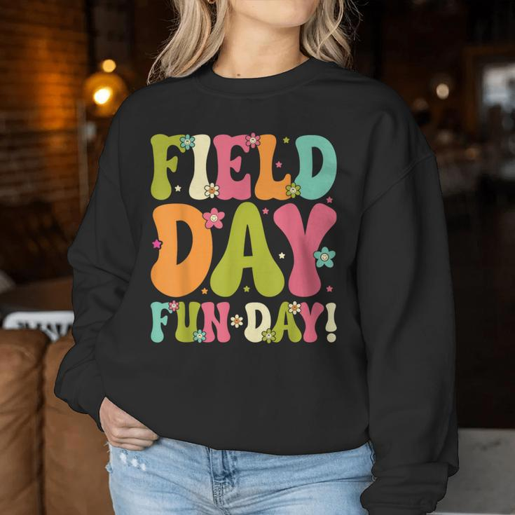 Field Day Fun Day Last Day Of School Groovy Teacher Student Women Sweatshirt Unique Gifts